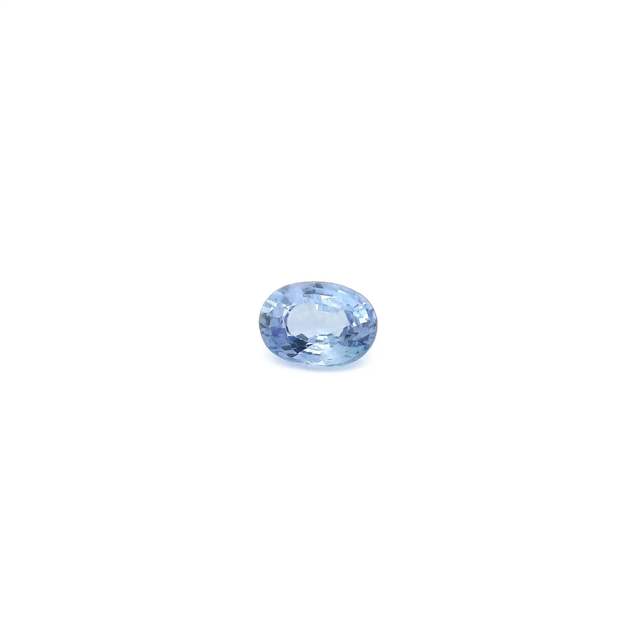 1.11 Carat Light Blue Oval Sapphire