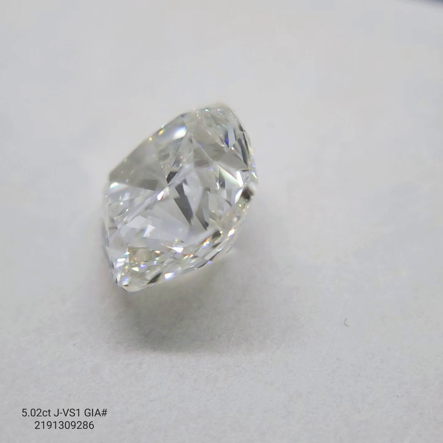 5.02ct J VS1 Very Good Cut Cushion Diamond