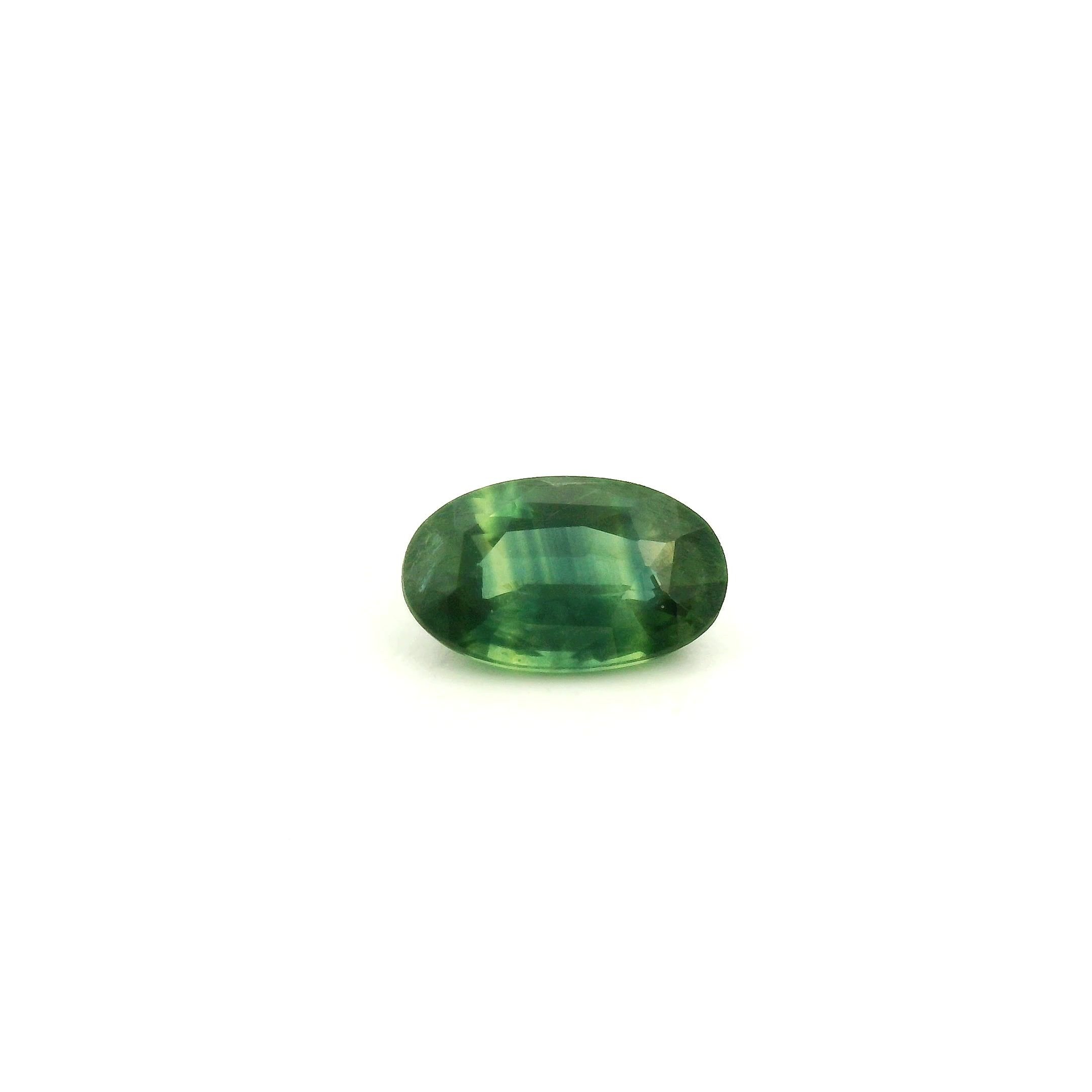 0.83 Carat Green Oval Sapphire