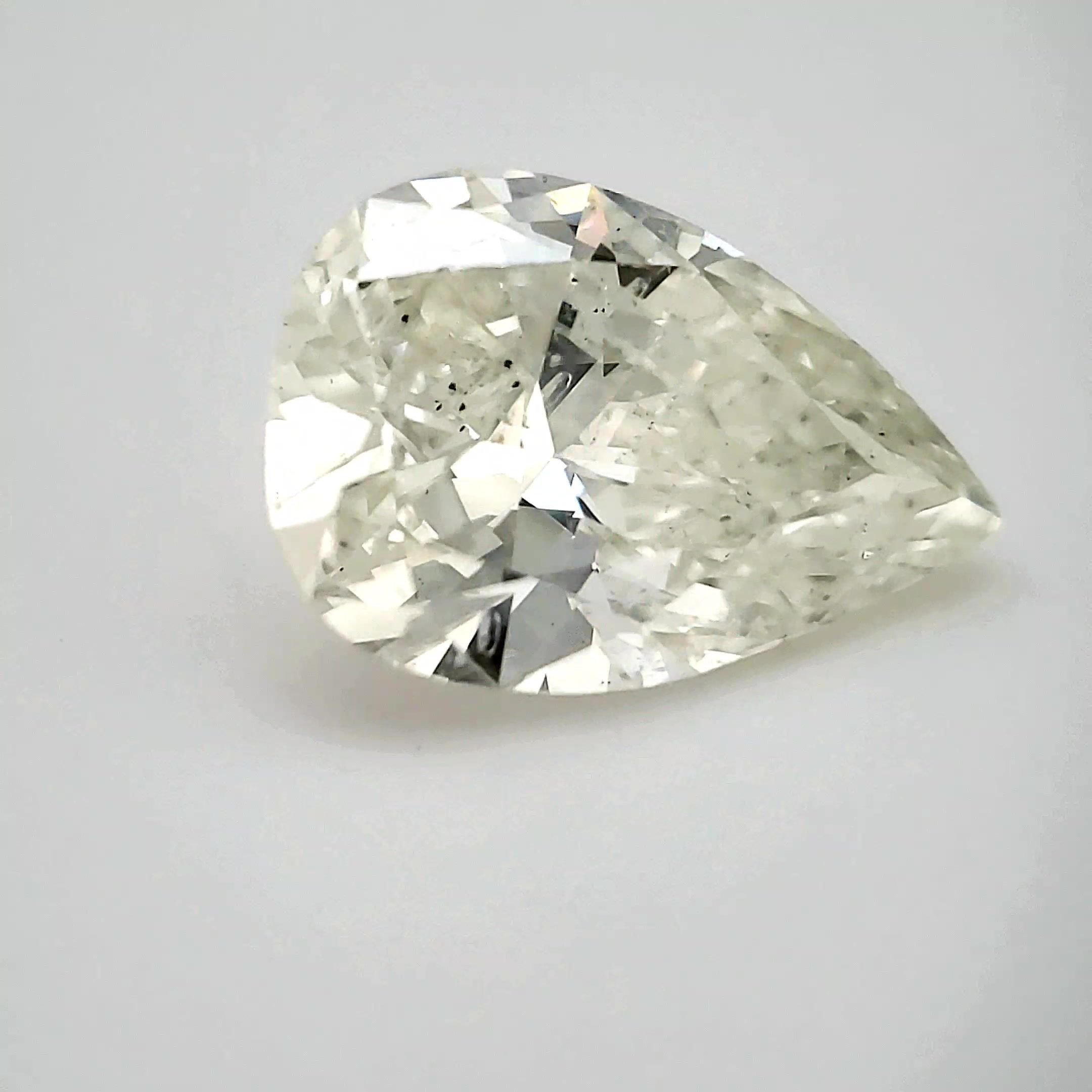 2.88ct J SI2 Very Good Cut Pear Diamond
