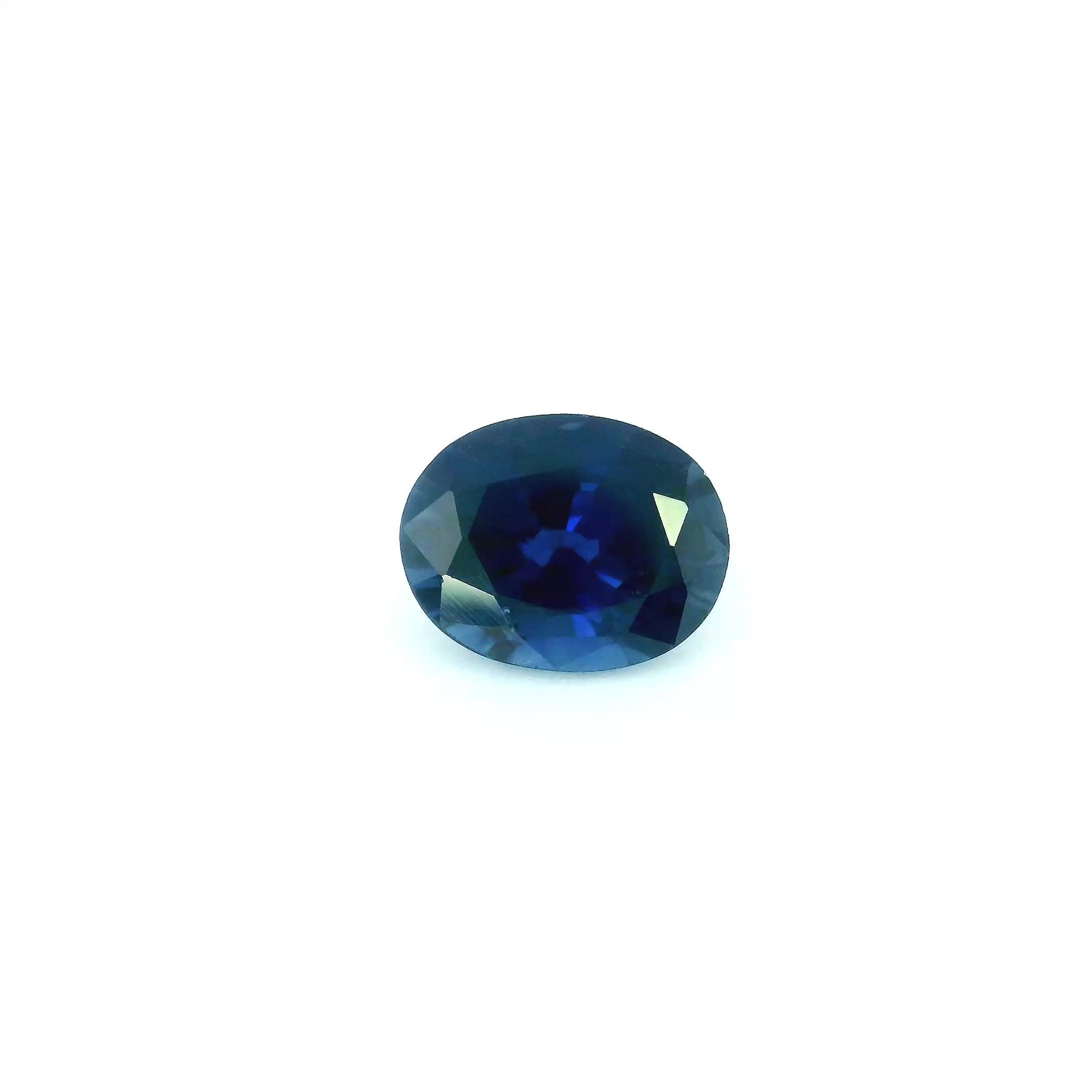 1.46 Carat Deep Blue Oval Sapphire