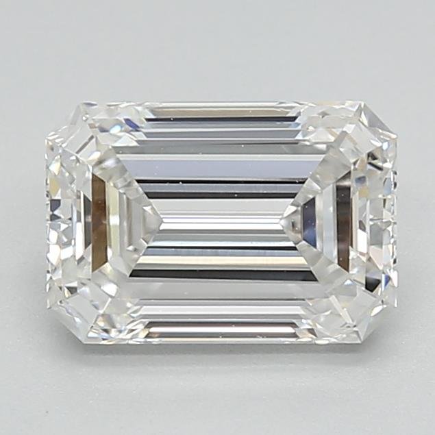 1.47ct F VVS2 Rare Carat Ideal Cut Emerald Lab Grown Diamond
