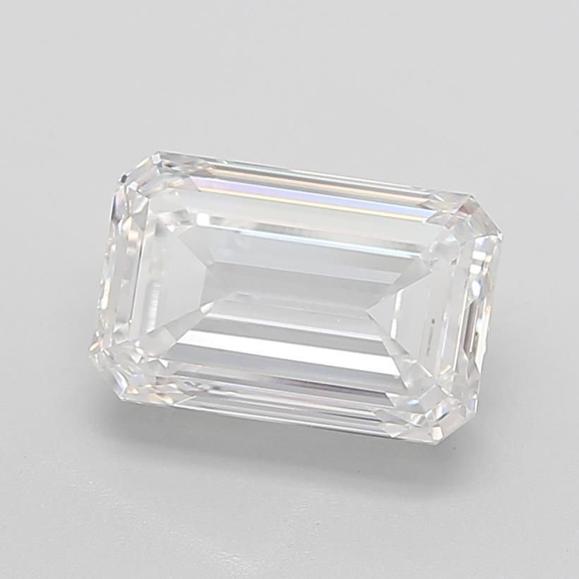 5.52ct E VVS2 Rare Carat Ideal Cut Emerald Lab Grown Diamond