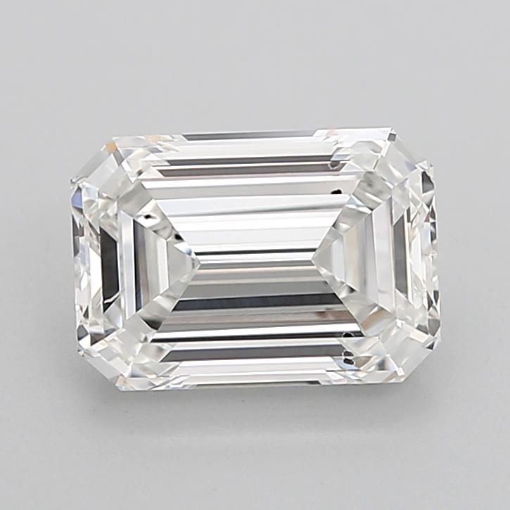 3.02ct F SI1 Rare Carat Ideal Cut Emerald Lab Grown Diamond