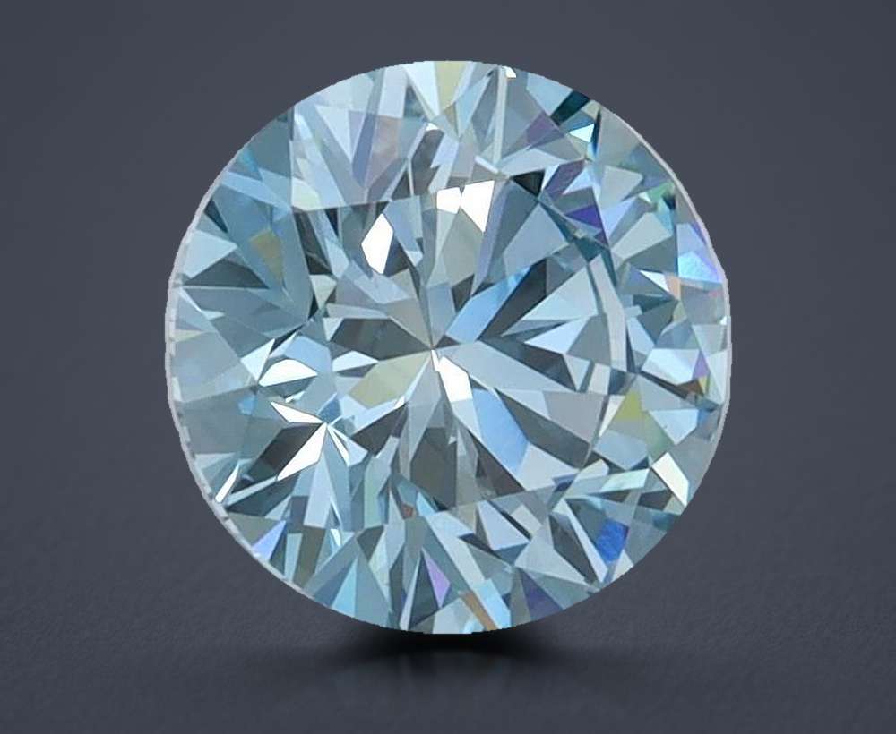 ラフダイヤモンド A LOUGH DIAMOND IN BLUE GROUND 1.56 Carat Lab Grown Diamond, Round Cut, VVS2, Fancy Vivid Blue