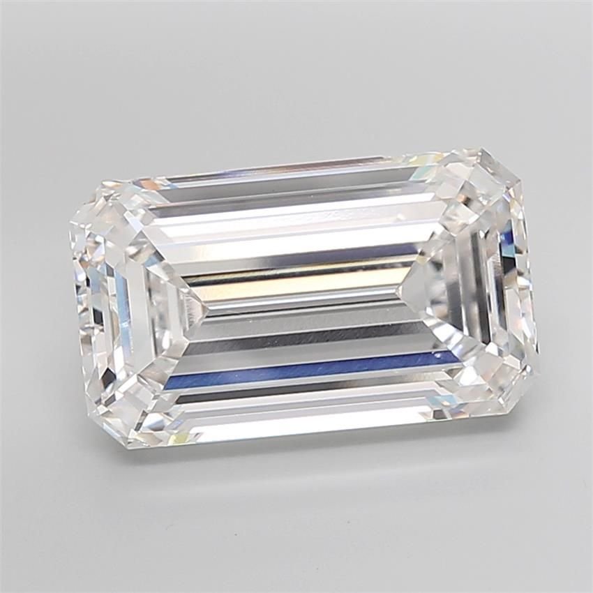 18.24ct F VVS2 Rare Carat Ideal Cut Emerald Lab Grown Diamond