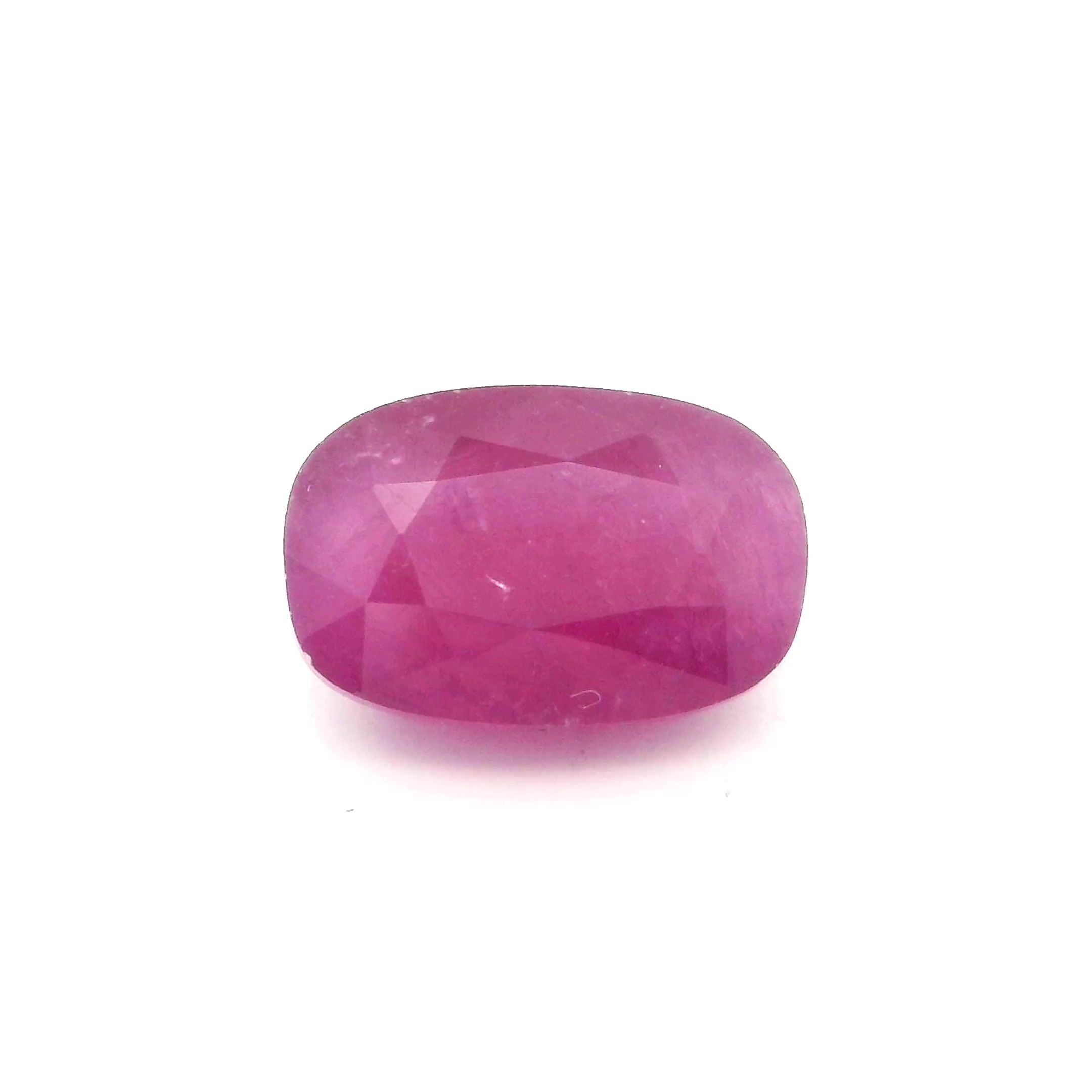 3.02 Carat Red Cushion Ruby
