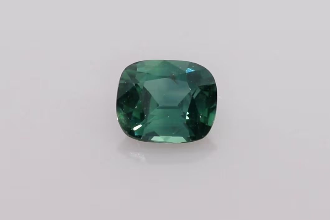 1.01 Carat Vivid Teal Cushion Sapphire