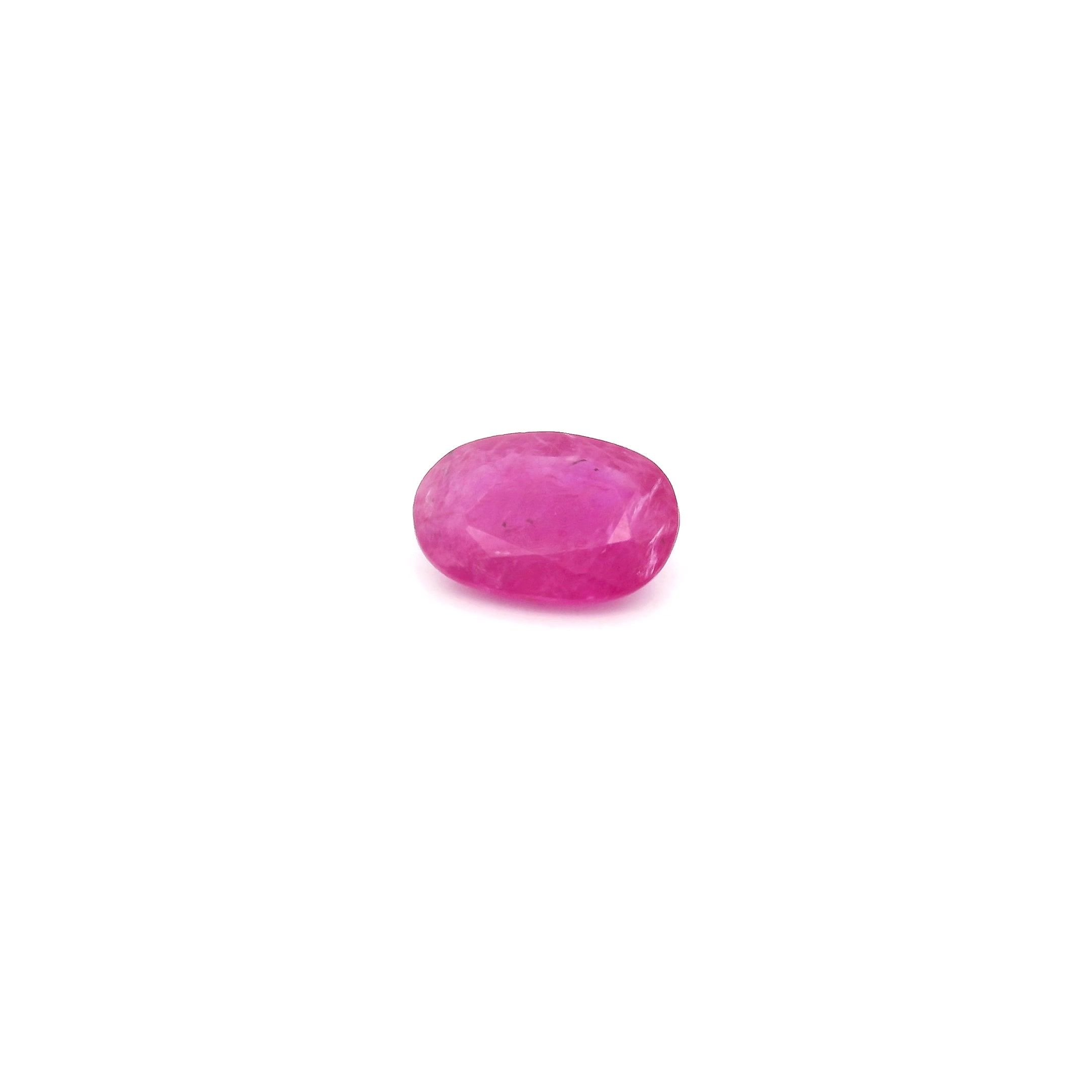 0.52 Carat Red Oval Ruby