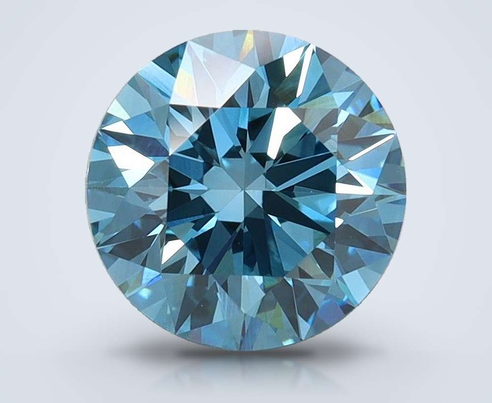 1.57 Ct. Fancy Vivid Blue Round Lab Diamond