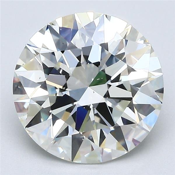 3.09ct K VS2 Rare Carat Ideal Cut Round Diamond