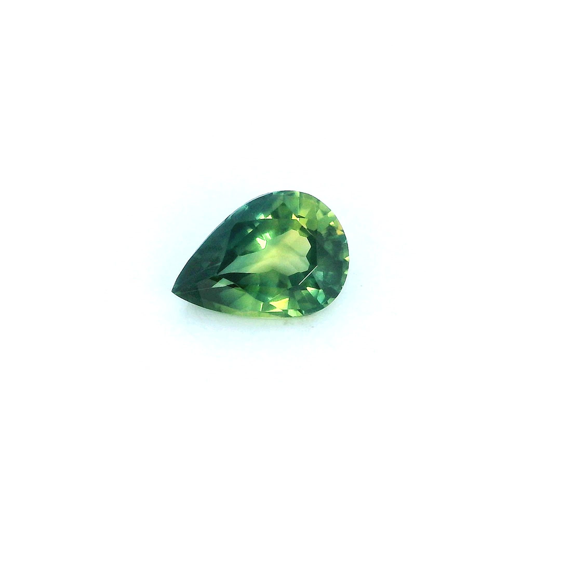 0.68 Carat Green Pear Sapphire