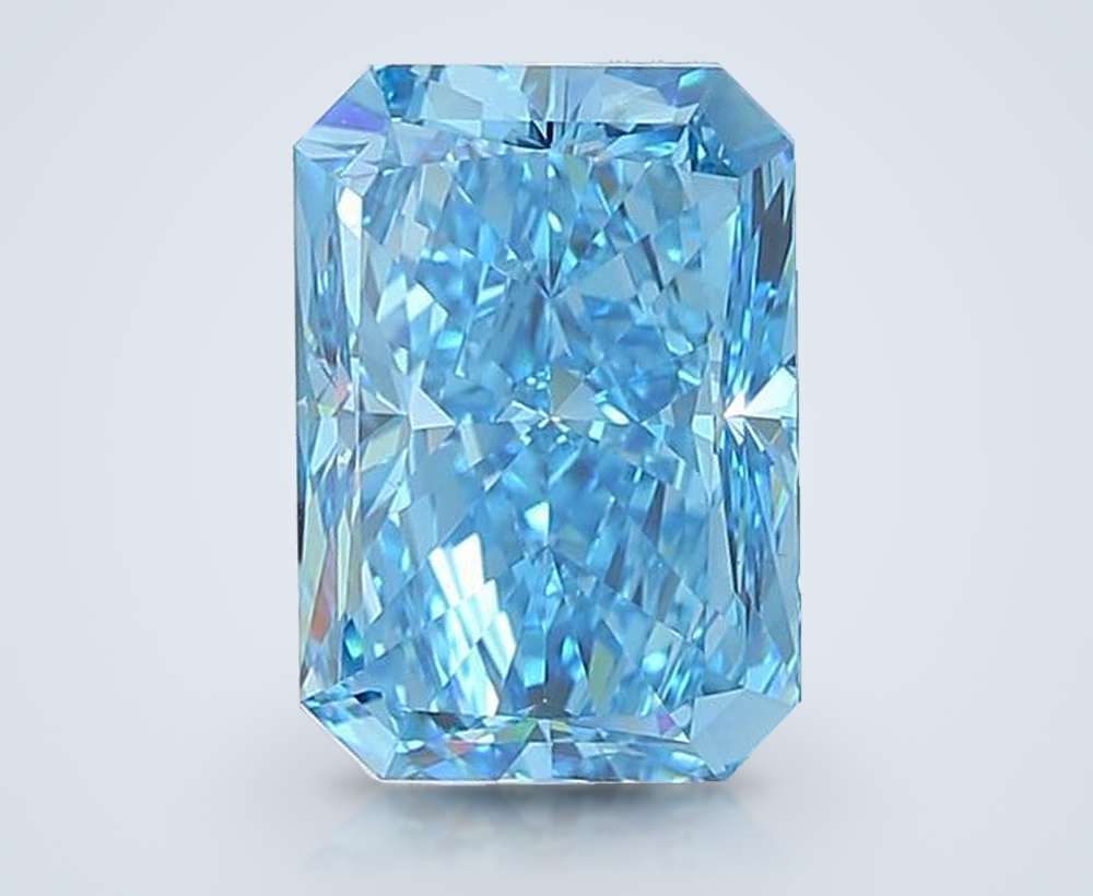 7.01 Ct. Fancy Vivid Blue Radiant Lab Diamond