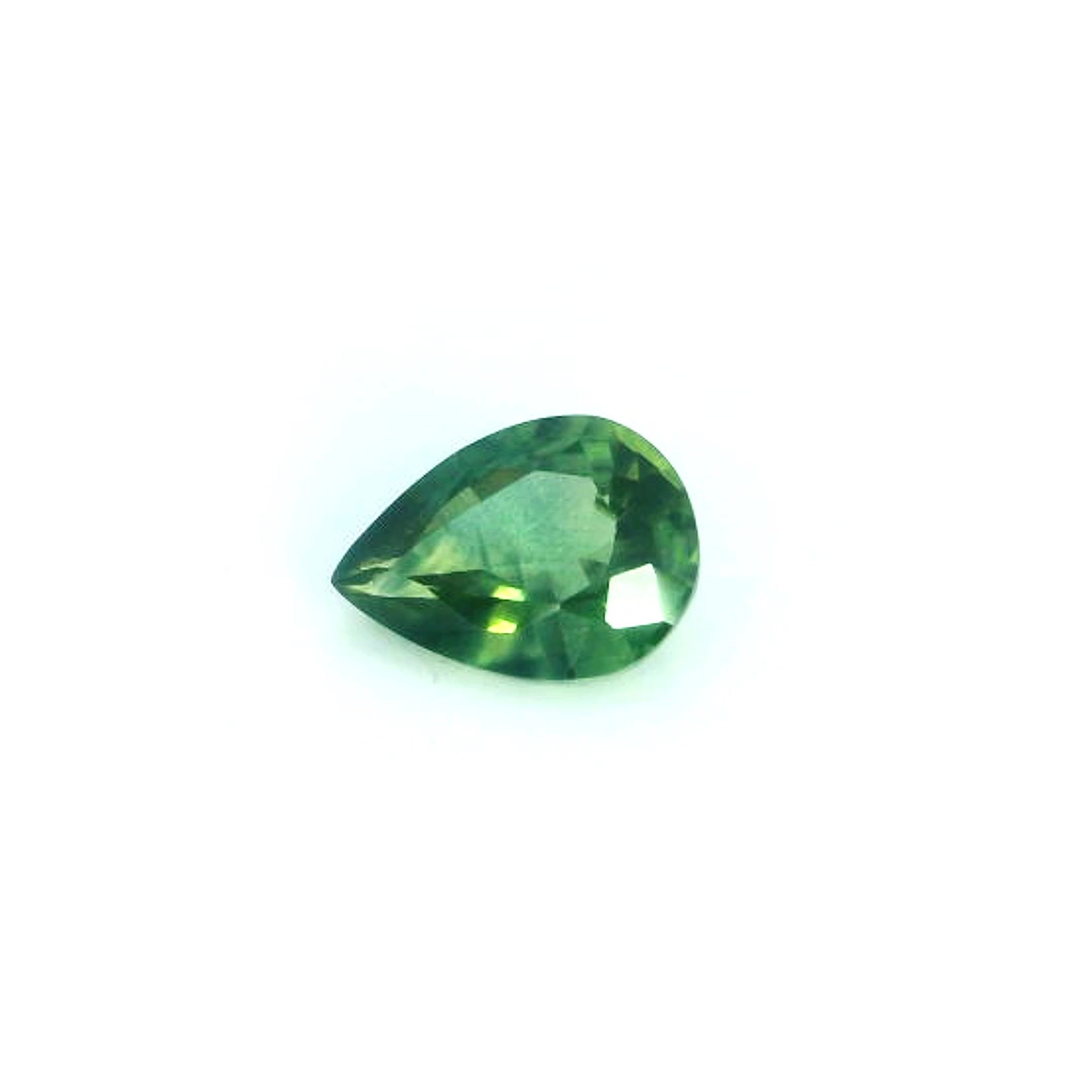 0.78 Carat Green Pear Sapphire