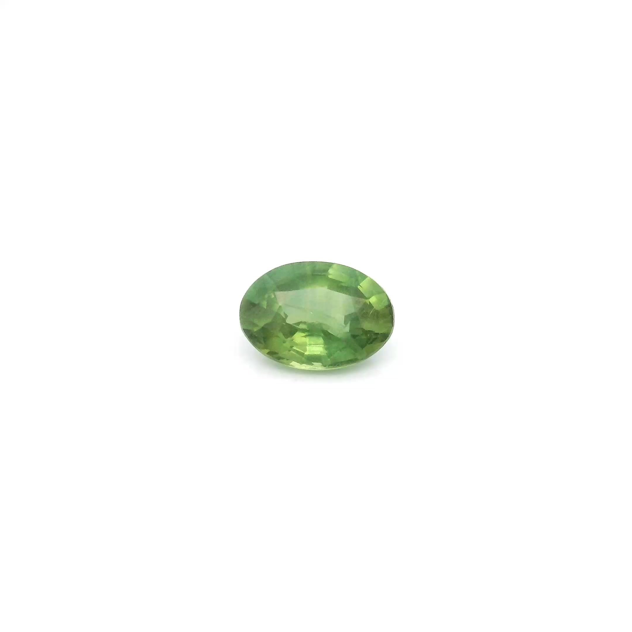 0.70 Carat Green Oval Sapphire