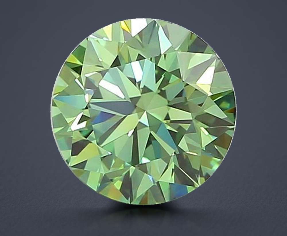 1.59 Ct. Fancy Vivid Green Round Lab Diamond