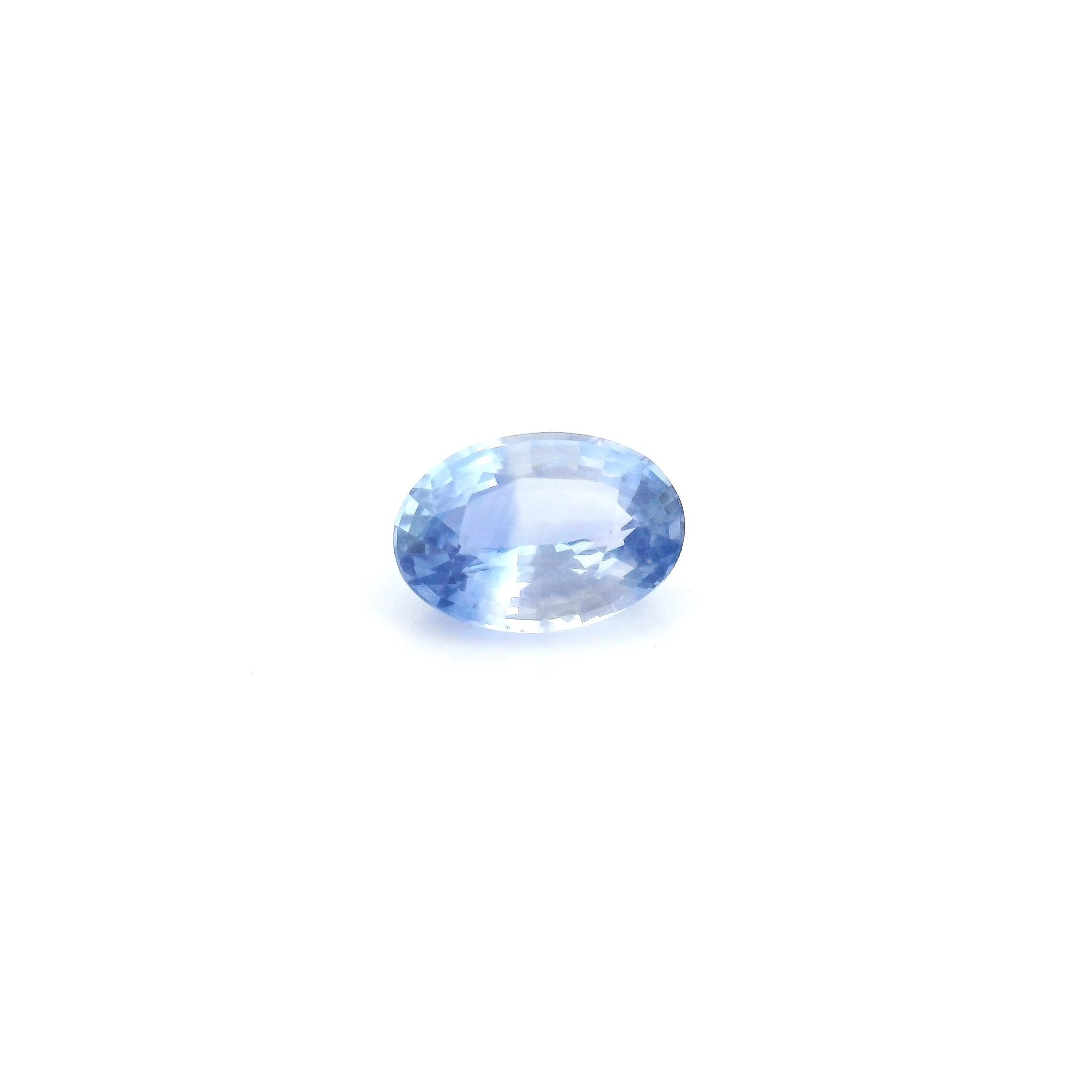 0.77 Carat Light Blue Oval Sapphire