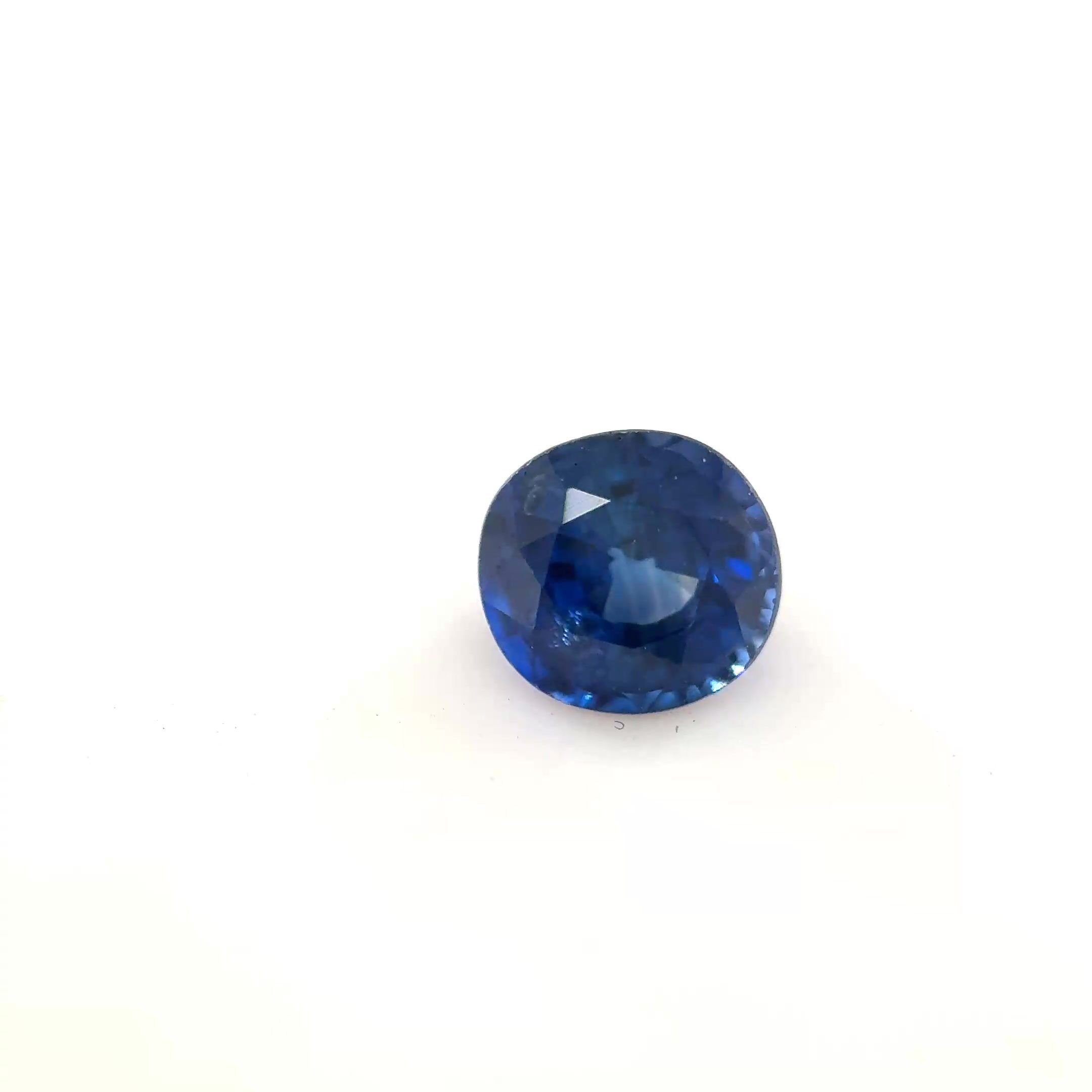 0.49 Carat Blue Cushion Sapphire