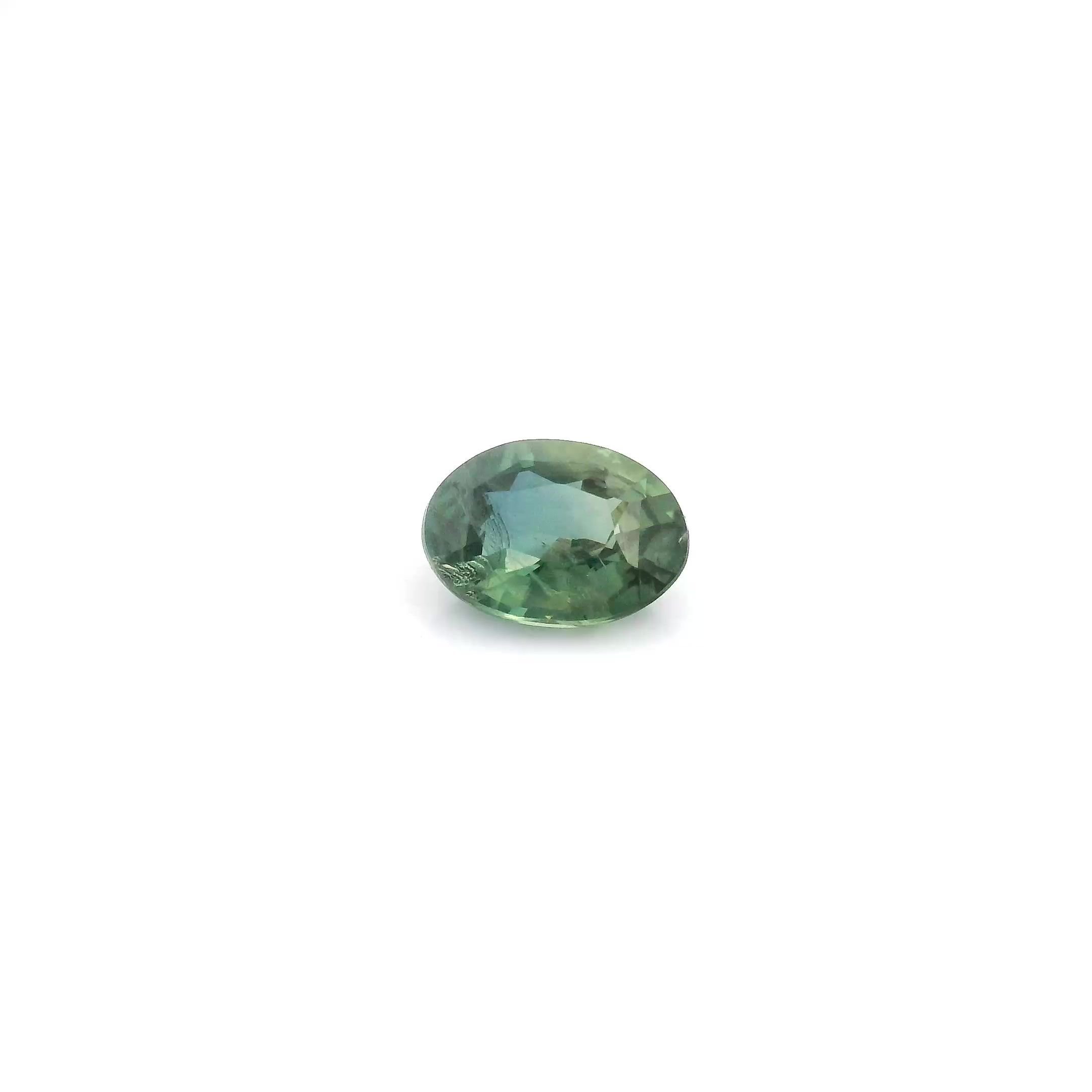 0.65 Carat Green Oval Sapphire