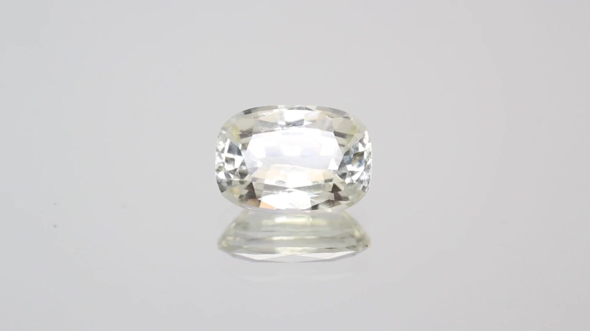 2.14 Carat Light Yellow Cushion Sapphire