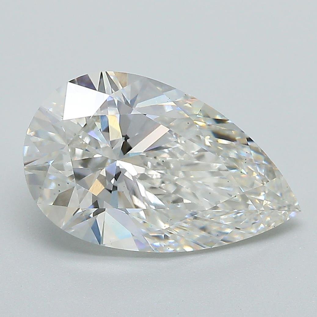 3.09ct F VS2 Rare Carat Ideal Cut Pear Lab Grown Diamond