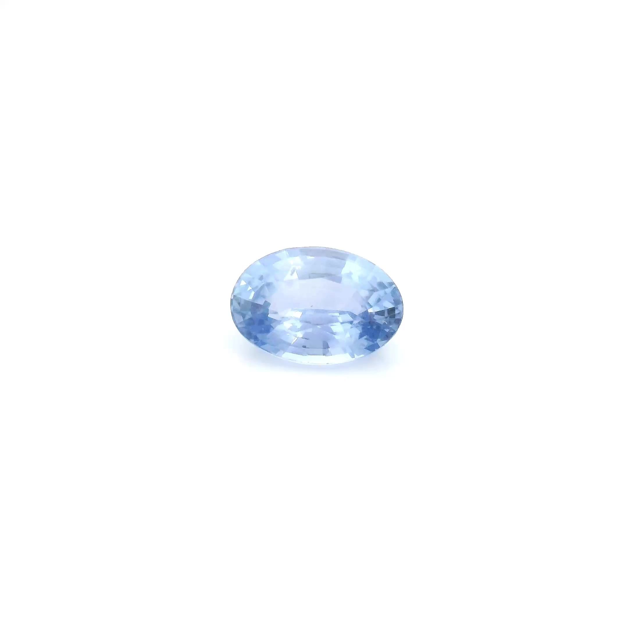0.83 Carat Light Blue Oval Sapphire