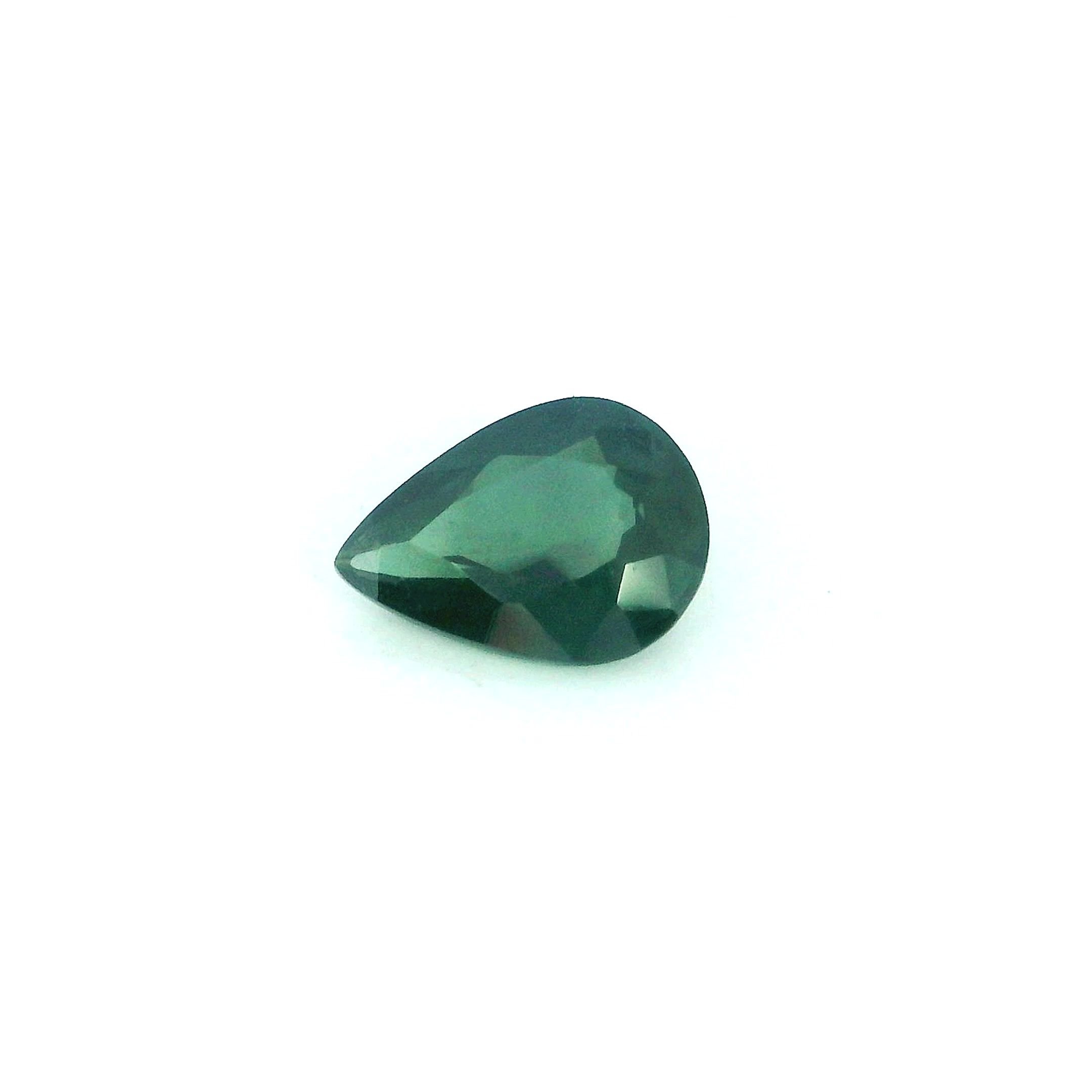 0.74 Carat Green Pear Sapphire