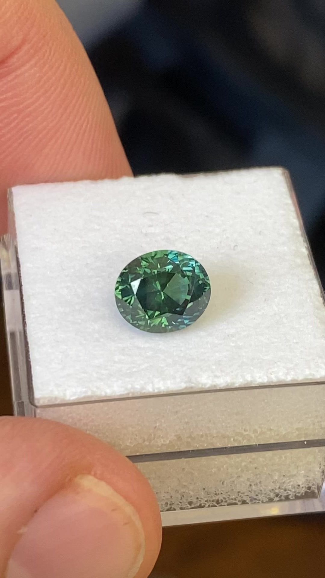 2.59 Carat Green Oval Sapphire