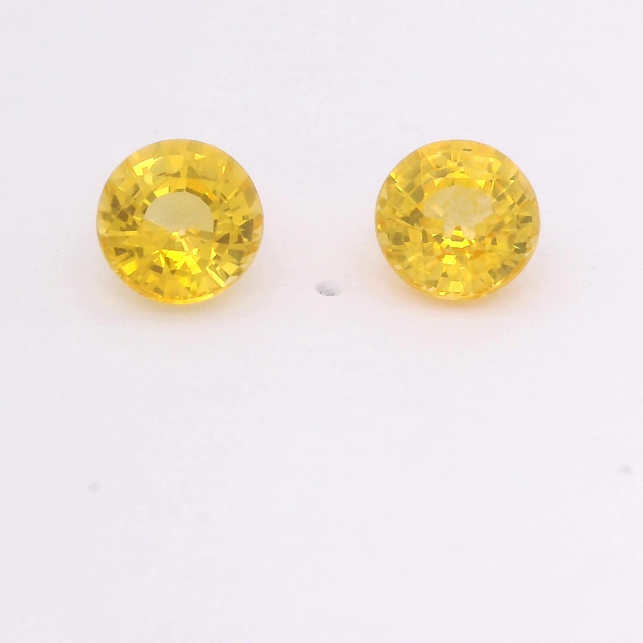 0.95 Carat Intense Yellow Round Sapphire