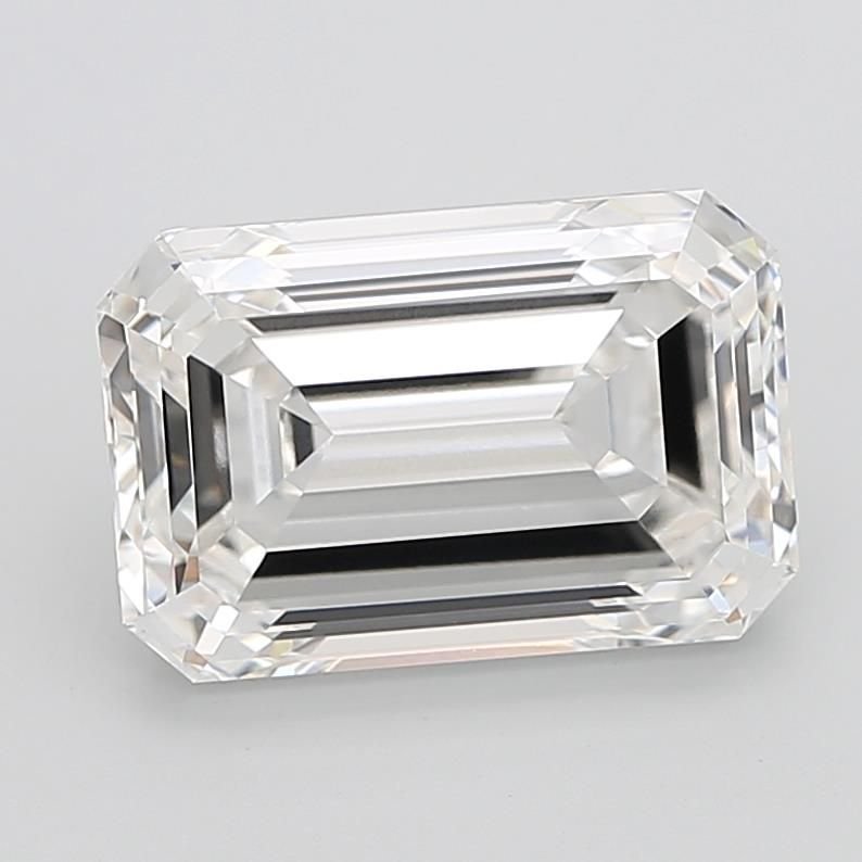 10.75ct F VVS2 Rare Carat Ideal Cut Emerald Lab Grown Diamond