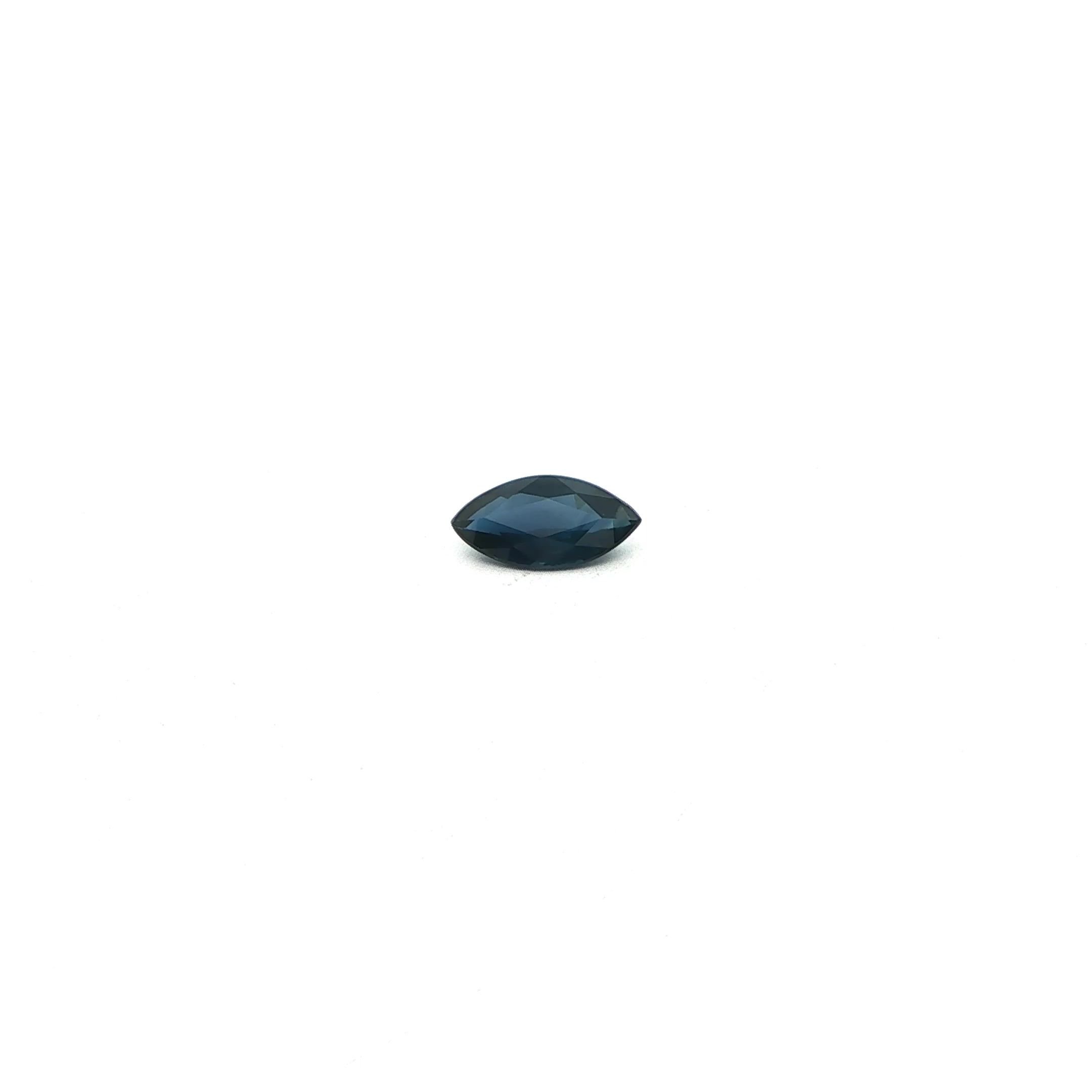 0.84 Carat Deep Blue Marquise Sapphire