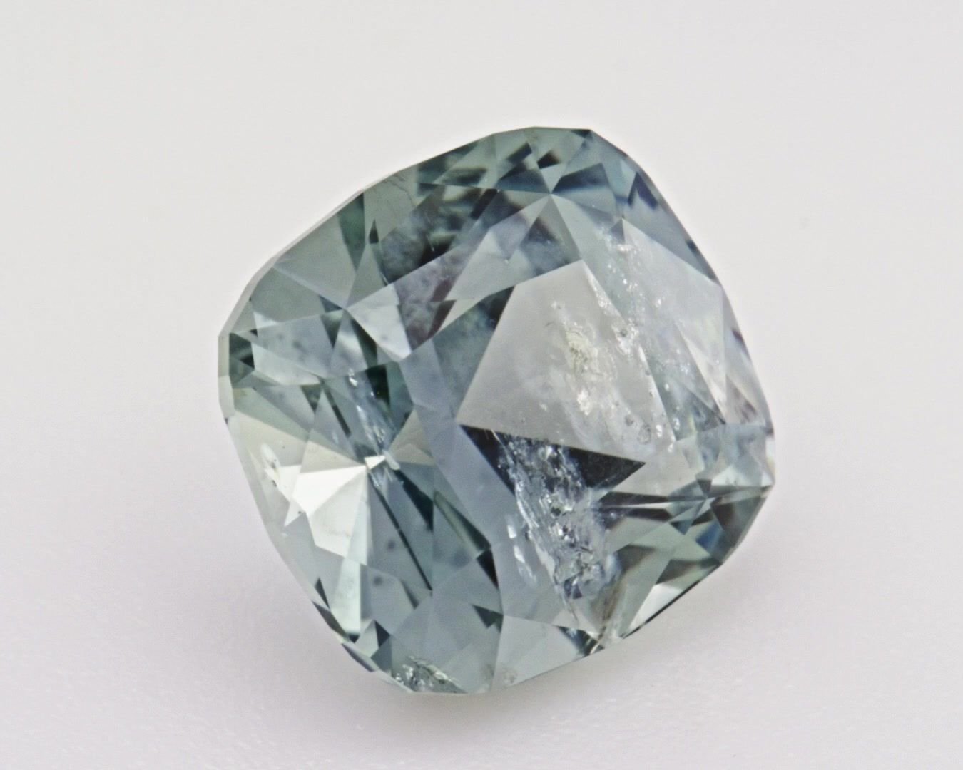 2.52 Carat Teal Cushion Sapphire