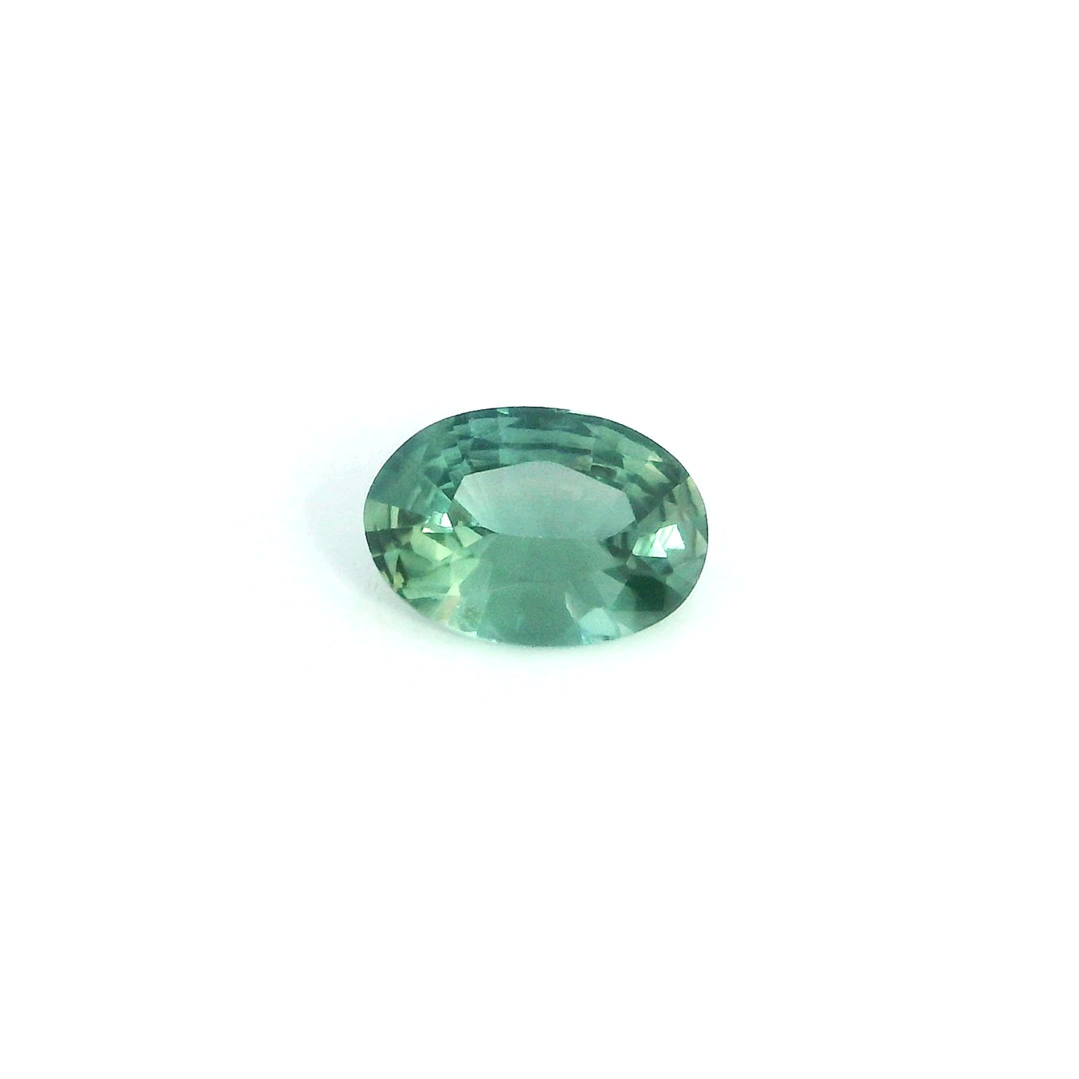 0.54 Carat Green Oval Sapphire