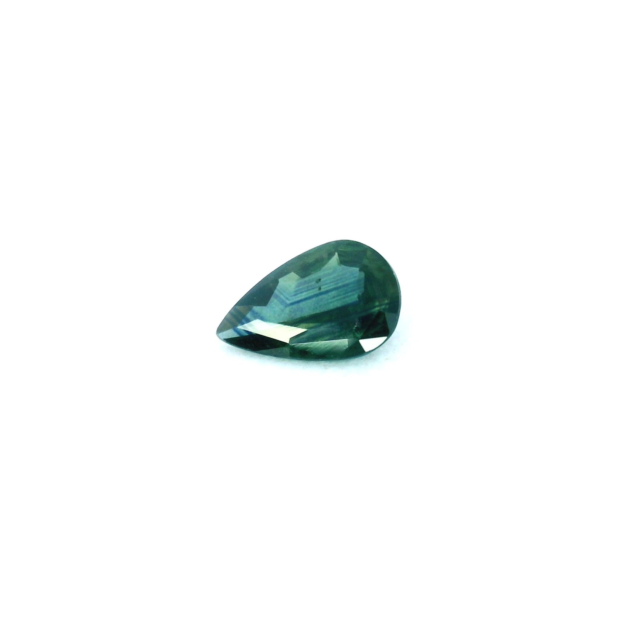 0.65 Carat Green Pear Sapphire