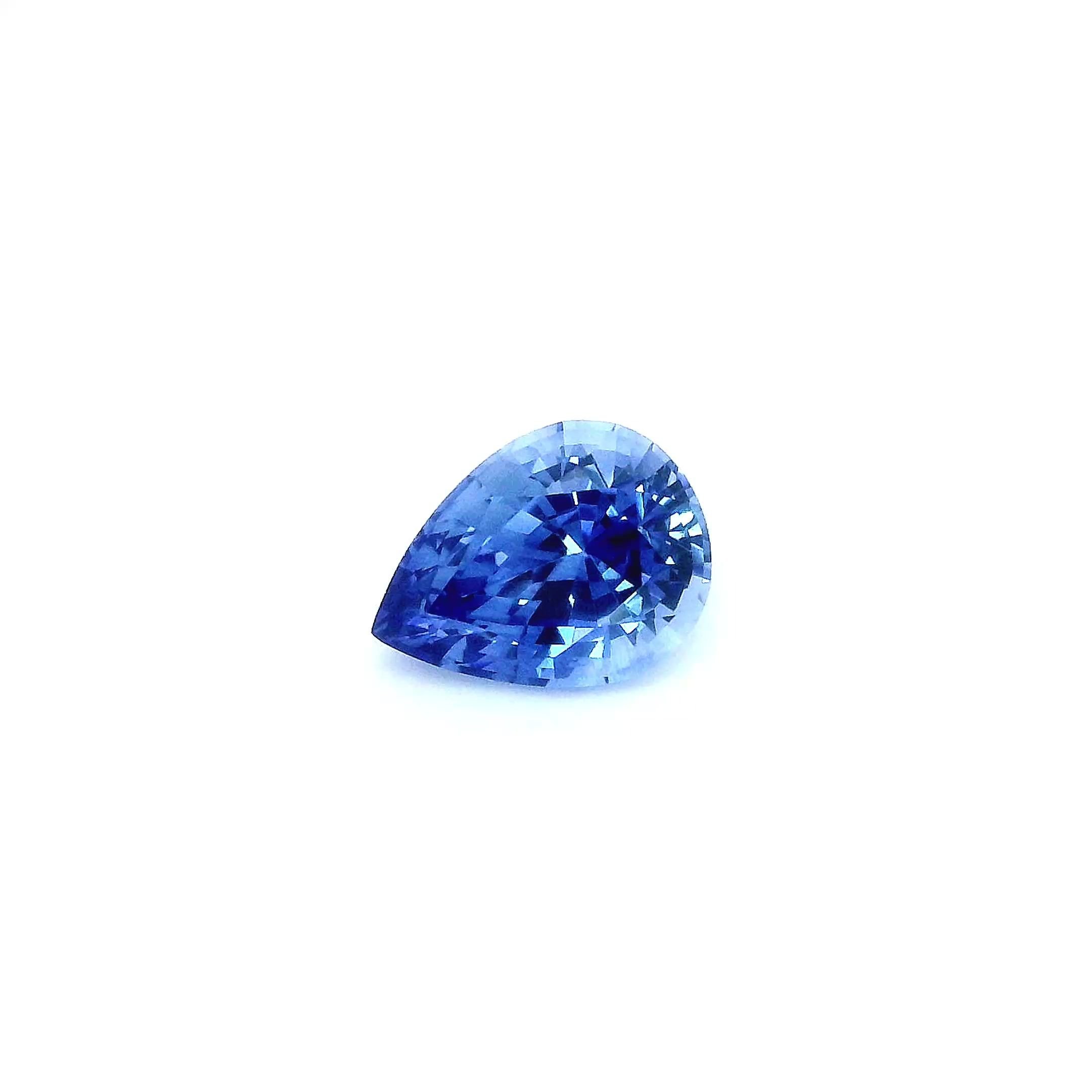 1.47 Carat Blue Pear Sapphire