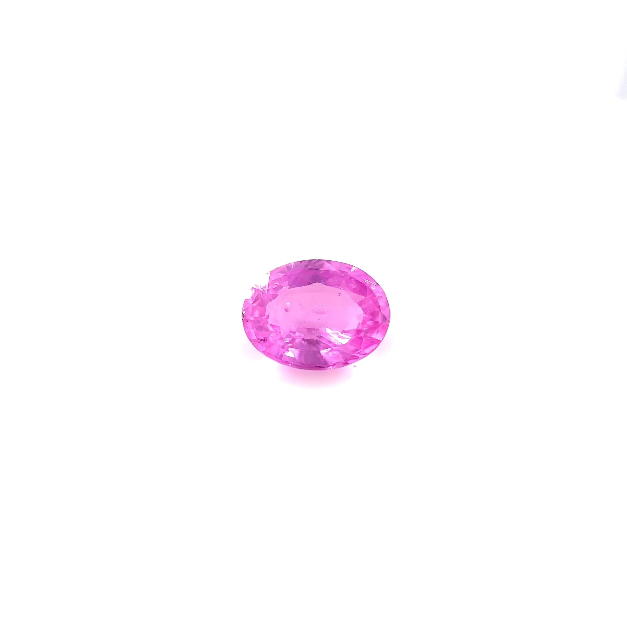 1.35 Carat Vivid Pink Oval Sapphire