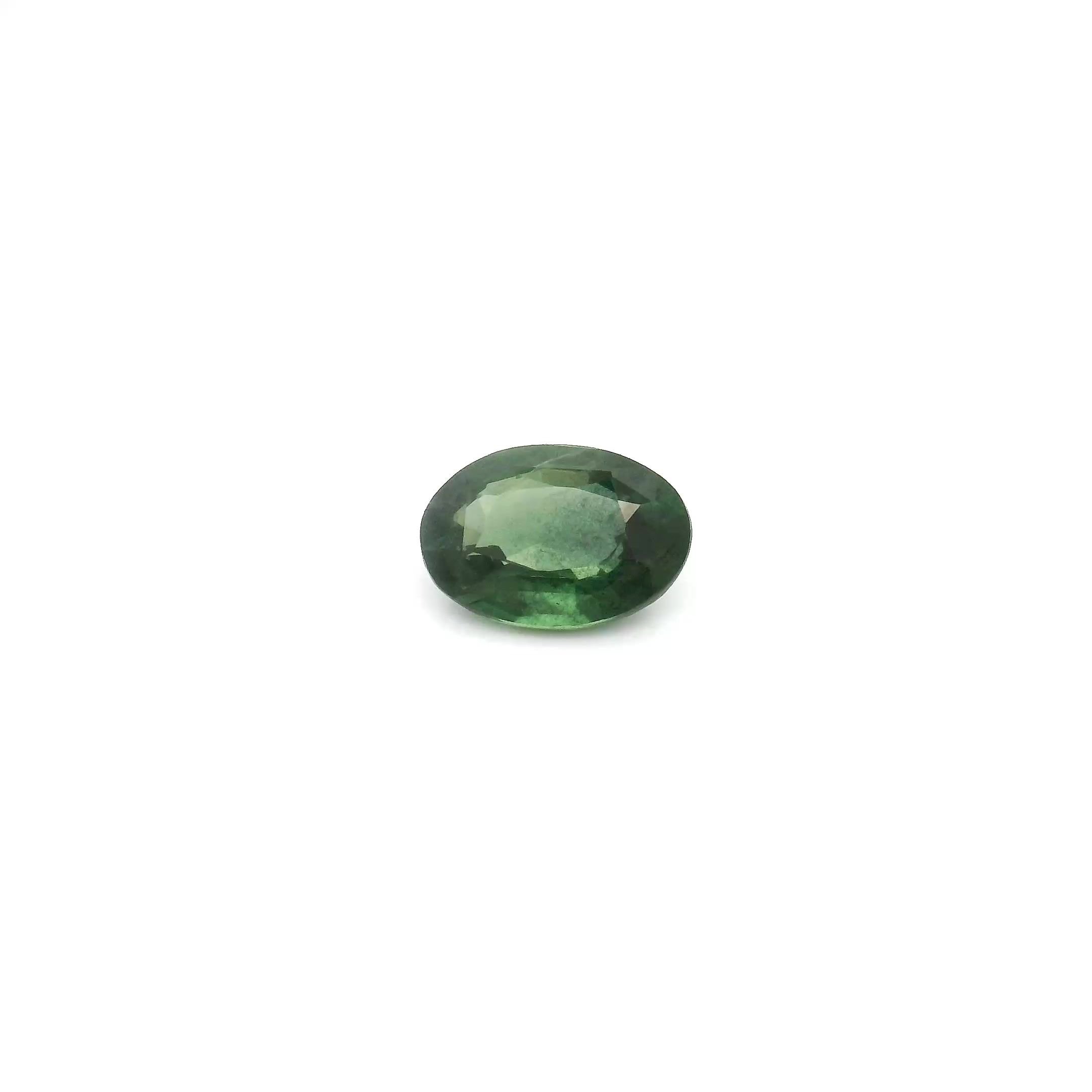 0.67 Carat Intense Green Oval Sapphire