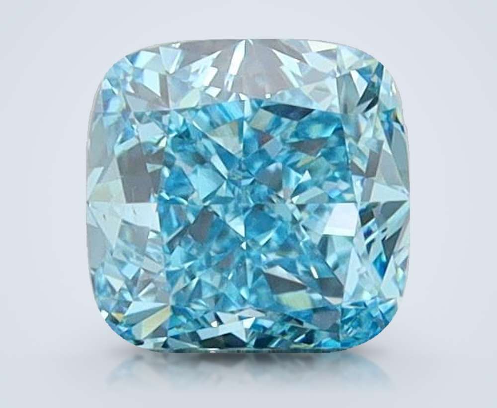 1.48 Ct. Fancy Vivid Blue Cushion Lab Diamond