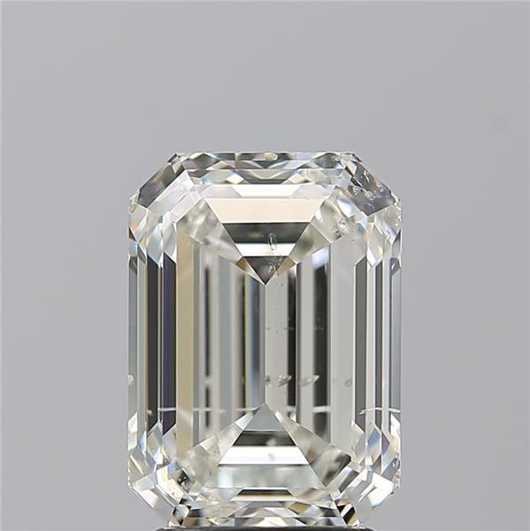 3.01ct J SI2 Rare Carat Ideal Cut Emerald Diamond