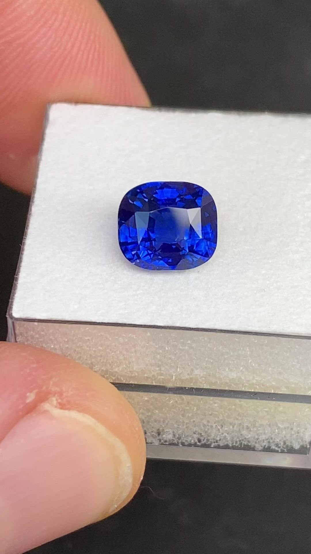 3.01 Carat Blue Cushion Sapphire