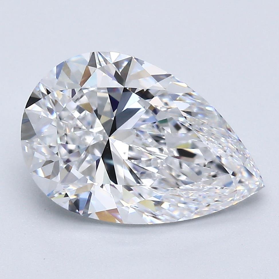 3.01ct D VS2 Rare Carat Ideal Cut Pear Diamond