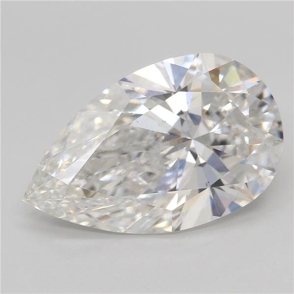 5.13ct F VS2 Rare Carat Ideal Cut Pear Lab Grown Diamond