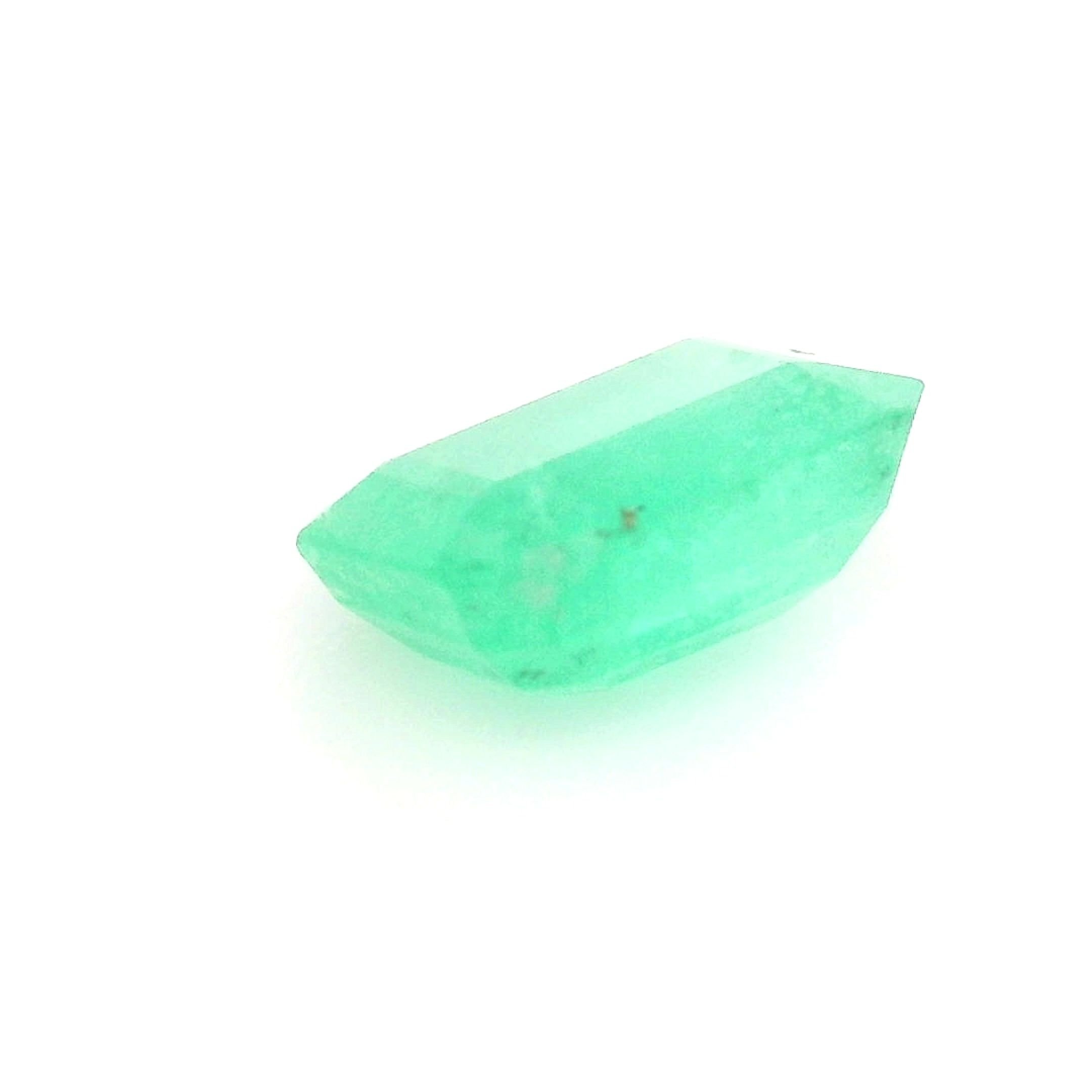 0.84 Carat Light Green Emerald-Cut Emerald