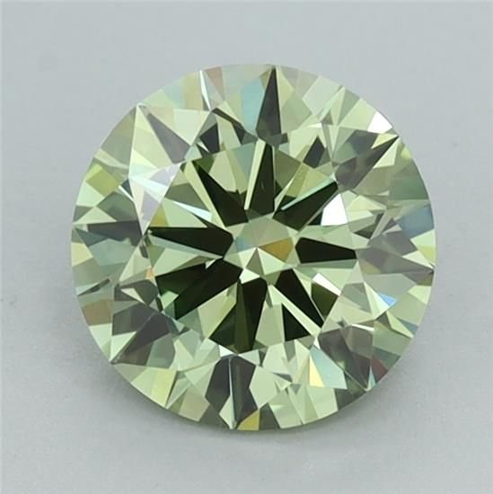 1.39 Ct. Fancy Vivid Green Round Lab Diamond