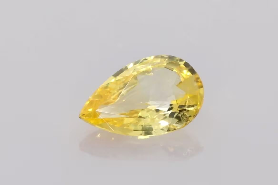 2.03 Carat Yellow Pear Sapphire