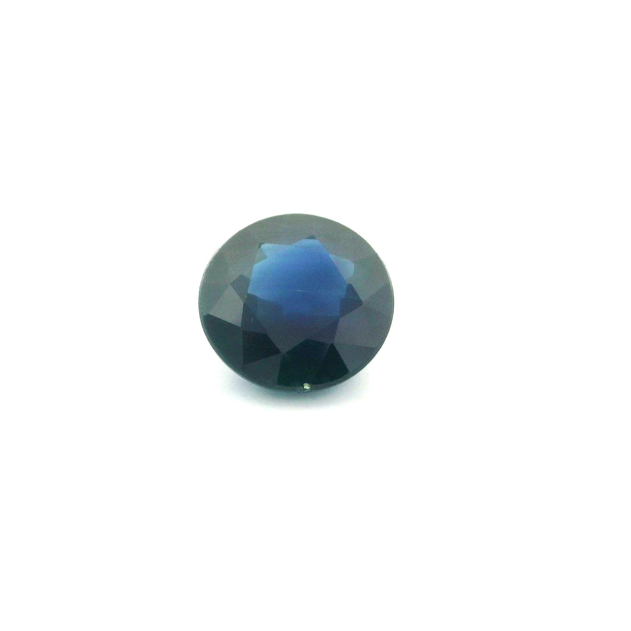 2.60 Carat Intense Blue Round Sapphire