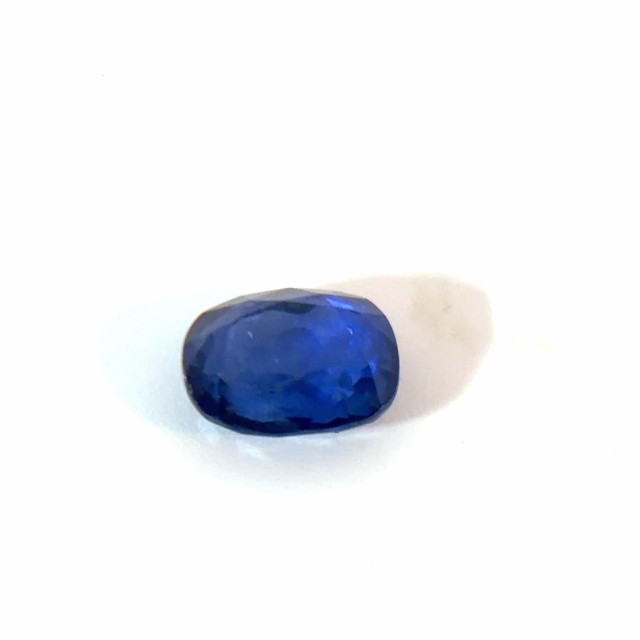 1.66 Carat Blue Cushion Sapphire