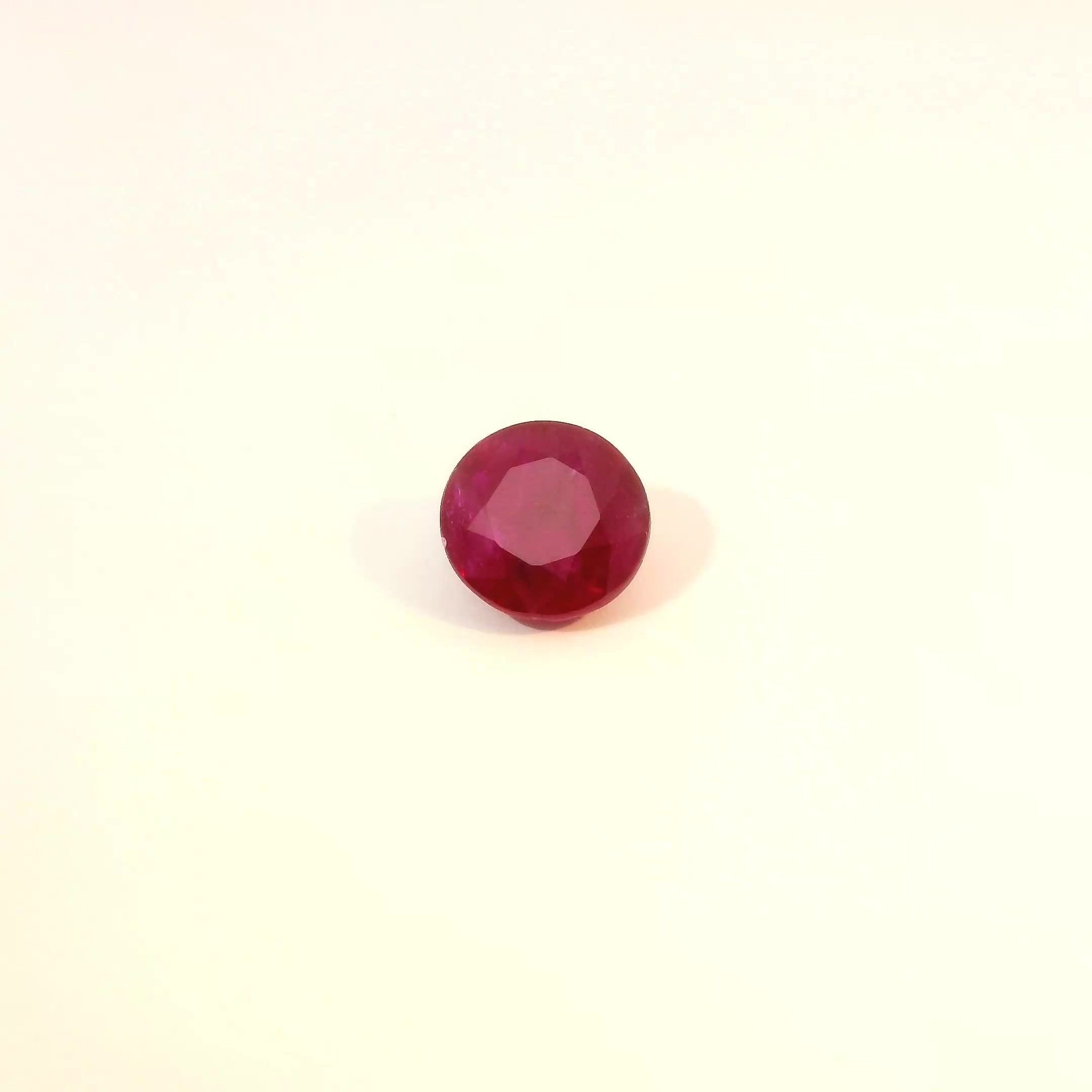 1.62 Carat Red Round Ruby
