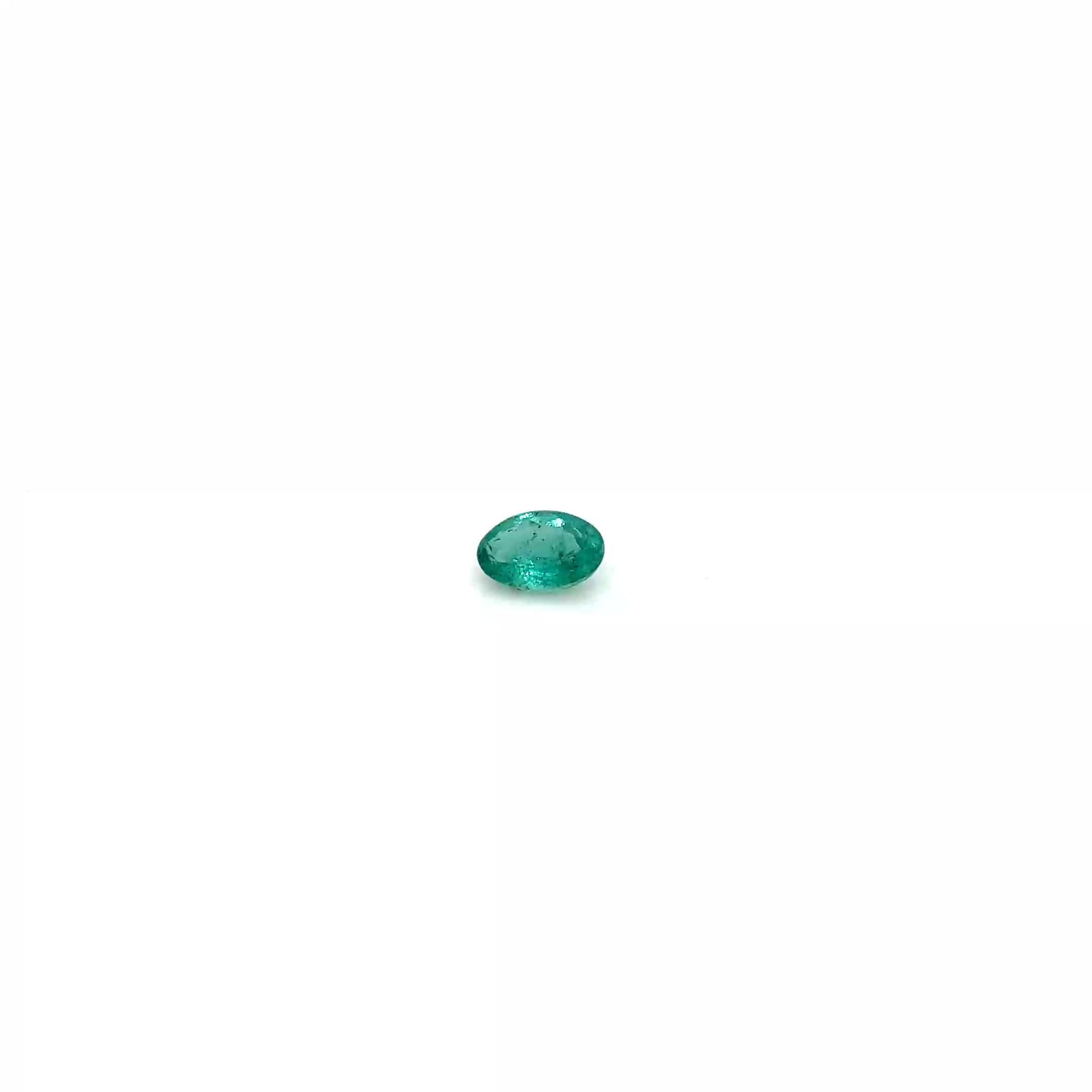 0.37 Carat Vivid Green Oval Emerald