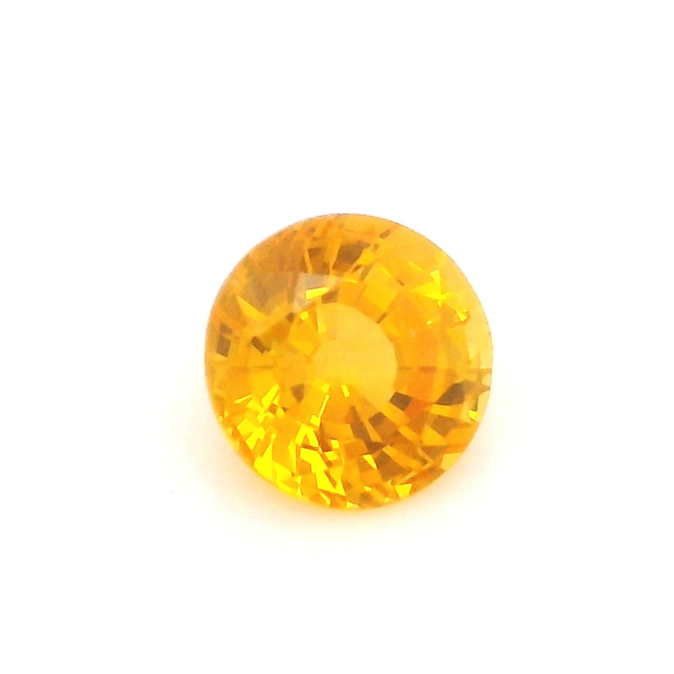 0.62 Carat Intense Yellow Round Sapphire